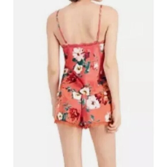 INC International Concepts Women's XS Lace Trim Floral Satin Pajama Set Feminine - Picture 2 of 6